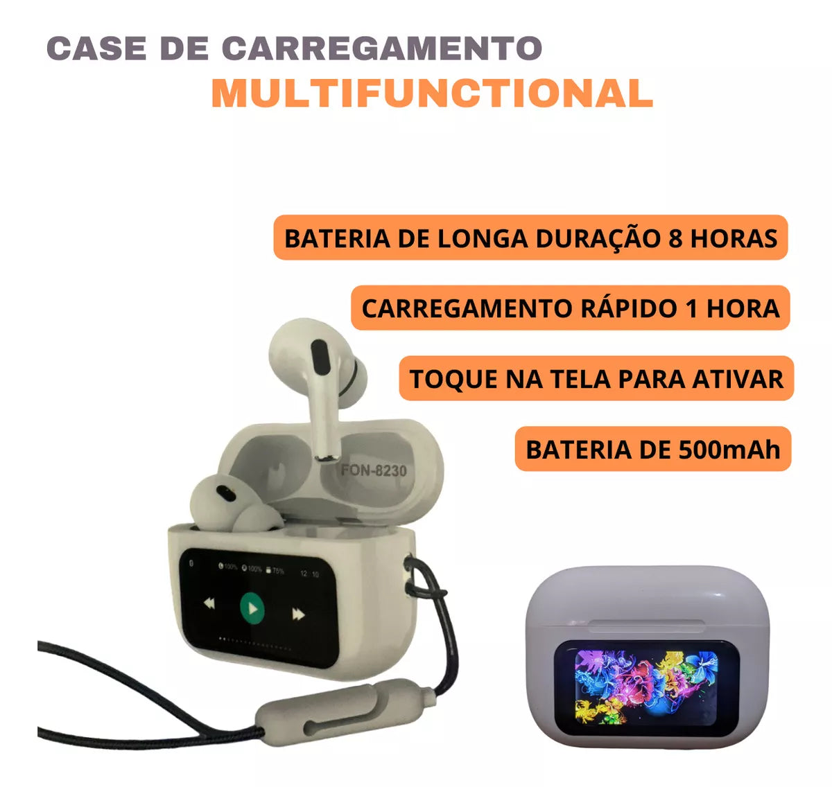 Auriculares inalámbricos A9 Pro con pantalla táctil y cancelación de ruido 