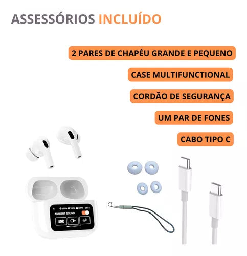 Auriculares inalámbricos A9 Pro con pantalla táctil y cancelación de ruido 