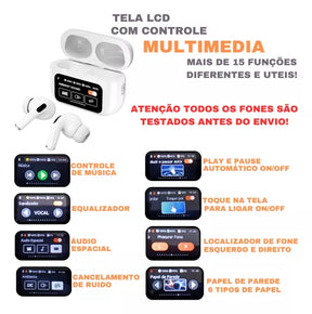 Auriculares inalámbricos A9 Pro con pantalla táctil y cancelación de ruido 