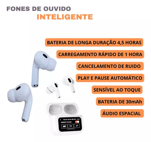 Auriculares inalámbricos A9 Pro con pantalla táctil y cancelación de ruido 
