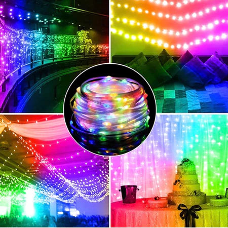 Guirnalda de luces LED navideñas RGB - Control remoto IP68 - Aplicación para Android e iOS 