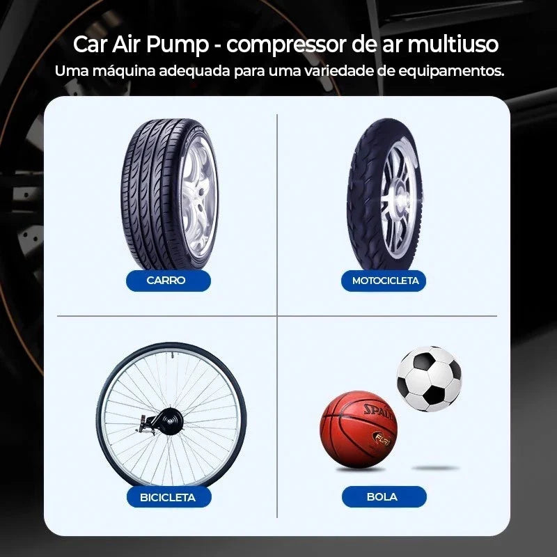 Mini compresor de aire eléctrico inalámbrico portátil para coche, motocicleta y bicicleta.