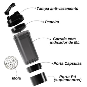 Batidora con compartimento para suplementos Fit Whey 500 ml 