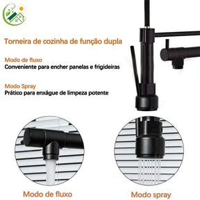 Grifo de cocina monomando gourmet con rociador extensor
