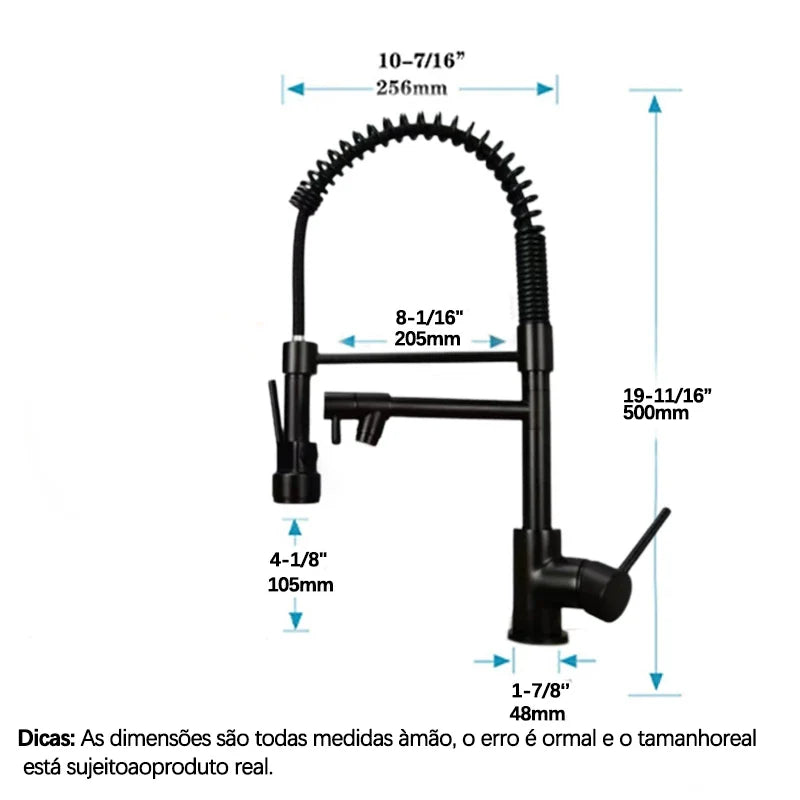 Grifo de cocina monomando gourmet con rociador extensor