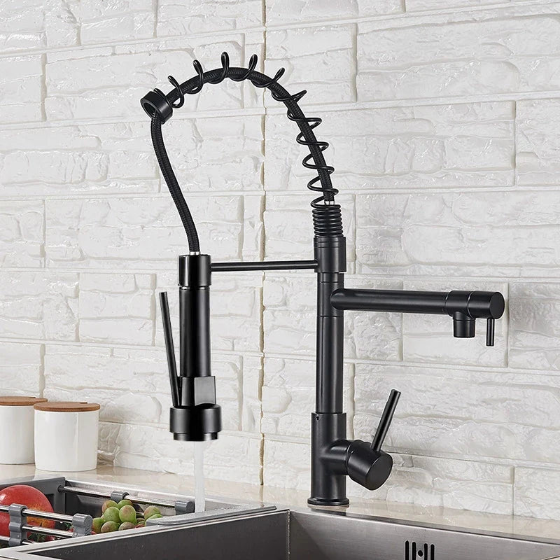 Grifo de cocina monomando gourmet con rociador extensor