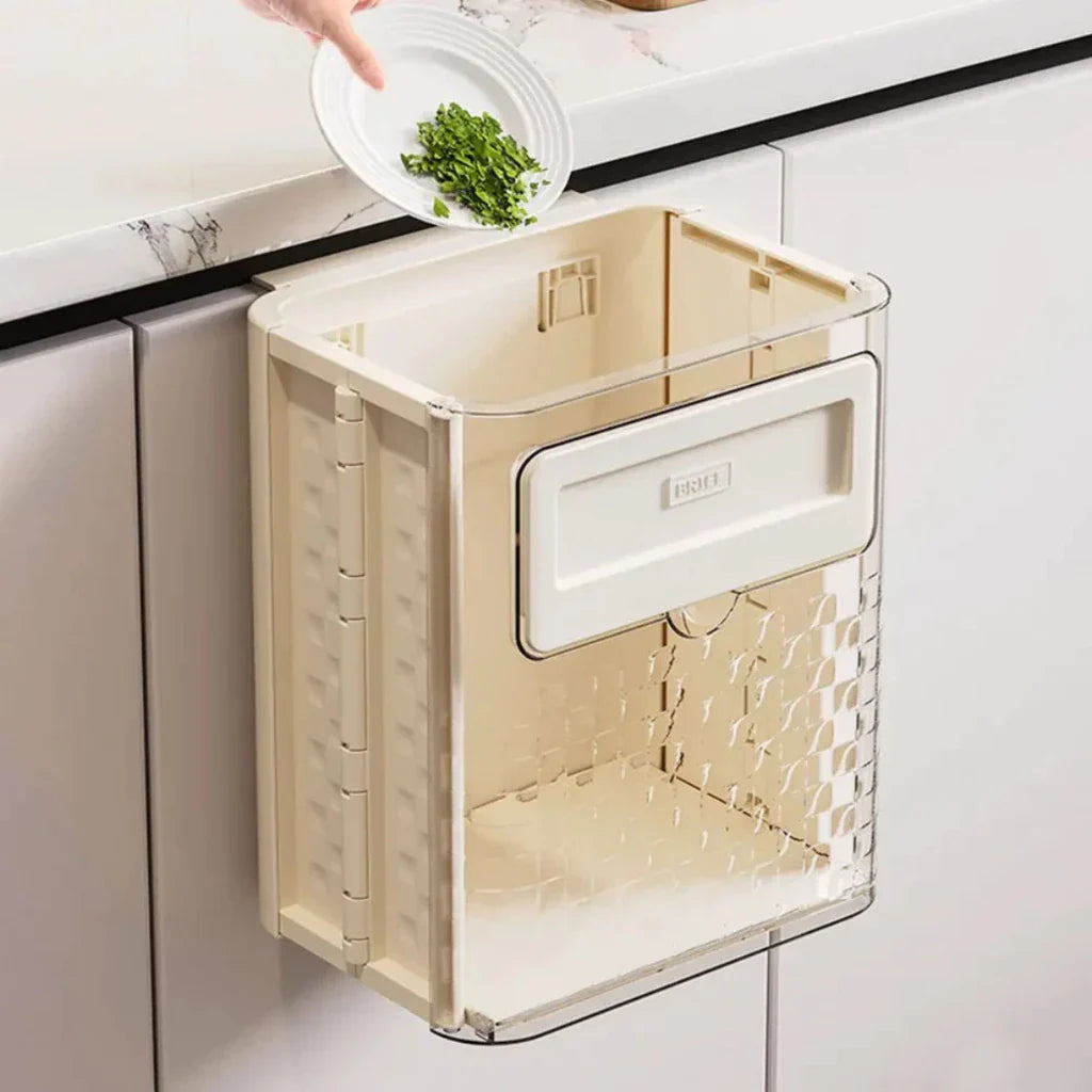 Cubo de basura colgante plegable para cocina, oficina y dormitorio 