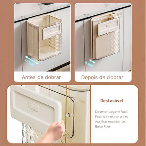 Cubo de basura colgante plegable para cocina, oficina y dormitorio 