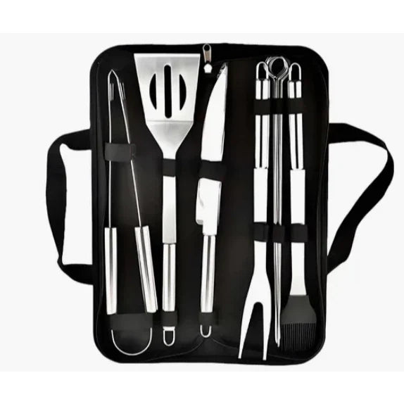Kit de barbacoa de acero inoxidable de 9 piezas
