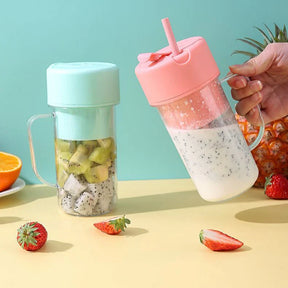 Licuadora portátil recargable de 420 ml con 6 cuchillas