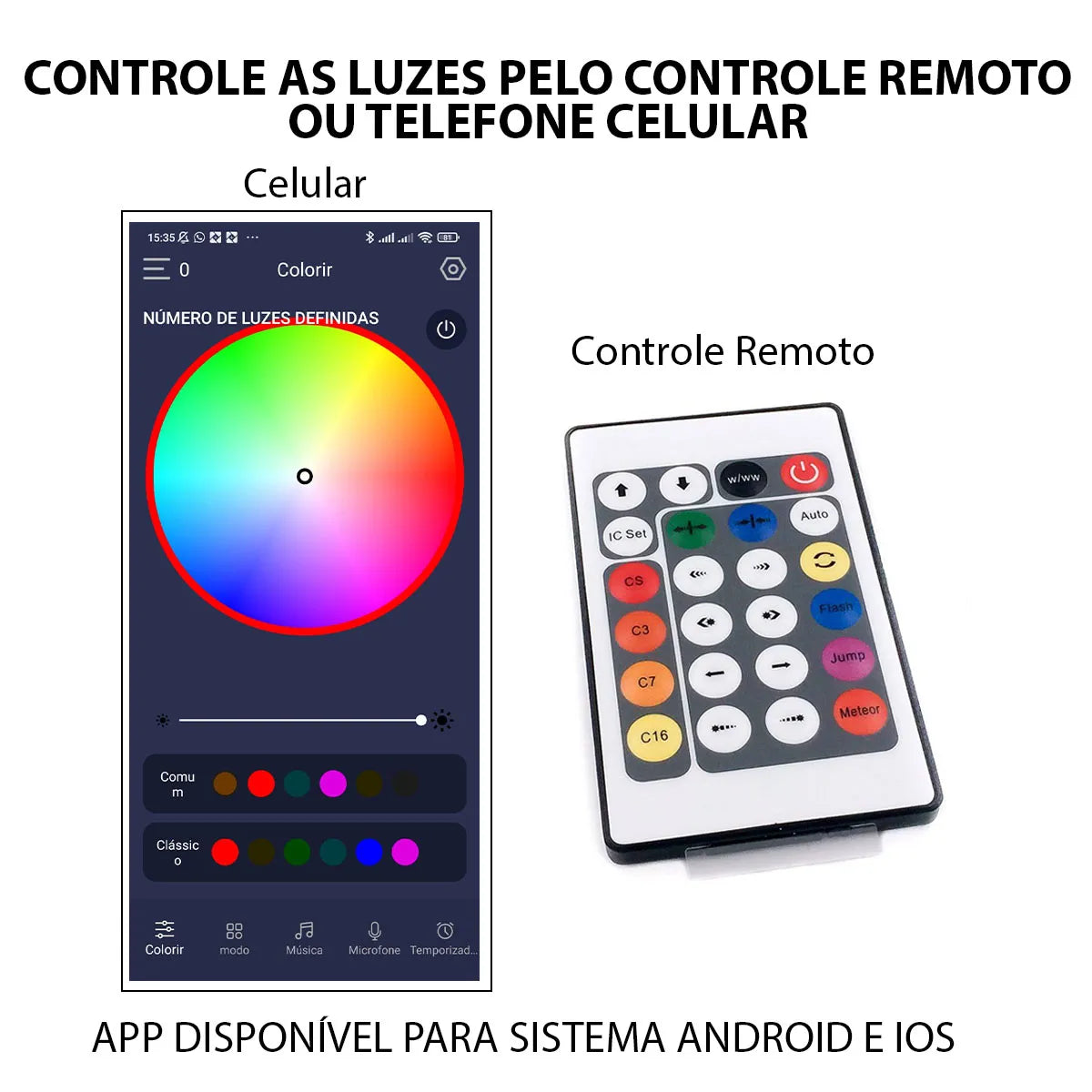 Guirnalda de luces LED navideñas RGB - Control remoto IP68 - Aplicación para Android e iOS 
