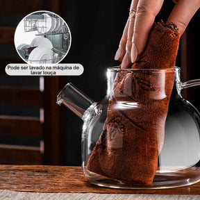 Hervidor de vidrio resistente al fuego de 1 l con infusor de acero inoxidable